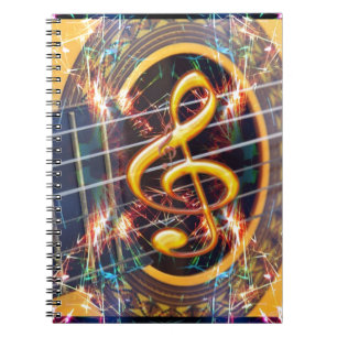 Carnet Guitare acoustique psychédélique, conception de pa