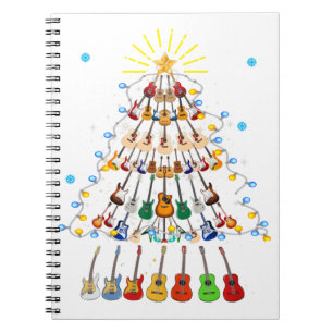 Carnet Guitare Arbre de Noël Joyeux Noël Amoureux Guitare