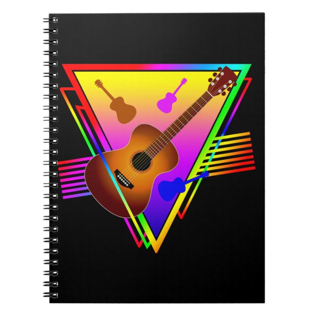 Carnet Guitare Colorée Rétro (Devant)