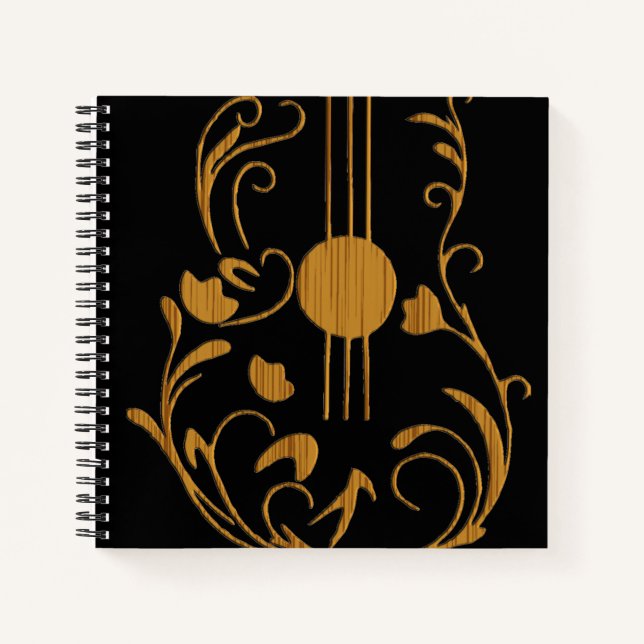 Carnet Guitare en bois défilé (Devant)