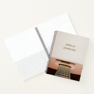 Carnet Guitare Moderne Nom de Musicien Personnalisé 