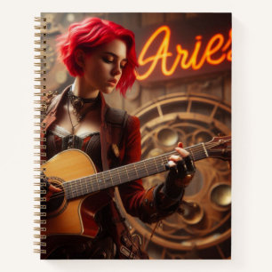 Carnet Guitare musicienne Aries Zodiac