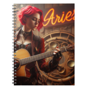 Carnet Guitare musicienne Aries Zodiac