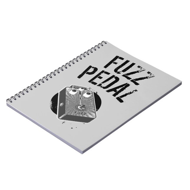 Carnet Guitare psychédélique Fuzz noir et blanc (Côté gauche)