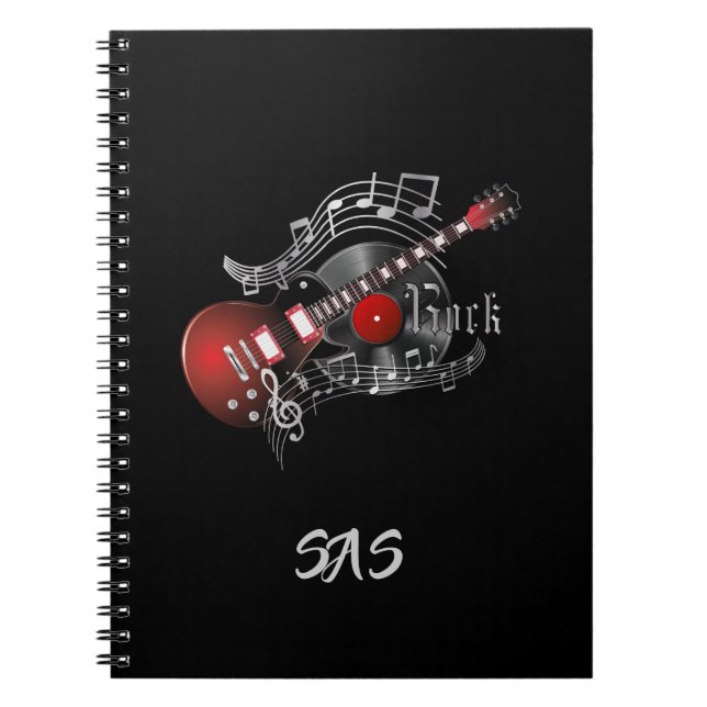 Carnet Guitare rock - Rouge (Devant)