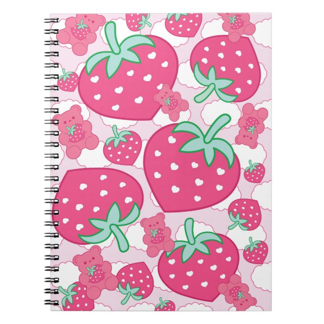 Carnet Gummi Sweet Strawberry Heart Notebook (Devant)