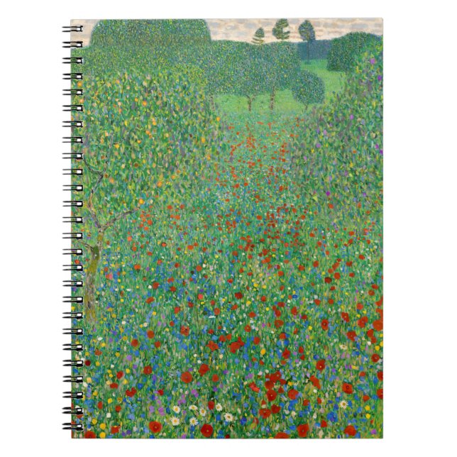 Carnet Gustav Klimt - Champ de coquelicots (Devant)