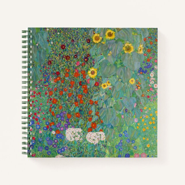 Carnet Gustav Klimt - Jardin de campagne avec tournesols (Devant)