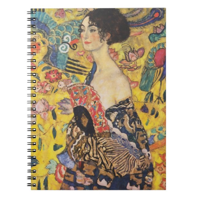 Carnet Gustav Klimt Lady With Fan Art Nouveau Painting (Devant)