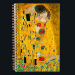 Carnet Gustav Klimt Le Baiser<br><div class="desc">Carnet avec peinture à l’huile de Gustav Klimt avec feuille d’or The Kiss (1908). Un homme et une femme,  aux couleurs dorées brillantes,  embrassent et embrassent avec amour dans un champ de fleurs. Un grand cadeau pour les amateurs d'art Art Nouveau et autrichien.</div>