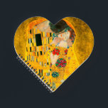 Carnet Gustav Klimt Le Baiser<br><div class="desc">Carnet avec peinture à l’huile de Gustav Klimt avec feuille d’or The Kiss (1908). Un homme et une femme, aux couleurs dorées brillantes, embrassent et embrassent avec amour dans un champ de fleurs. Un grand cadeau pour les amateurs d'art Art Nouveau et autrichien.</div>