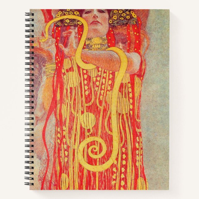 Carnet Gustav Klimt Red Woman Gold Snake Peinture (Devant)