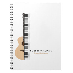 Carnet Gutar Piano illustration Professeur de musique