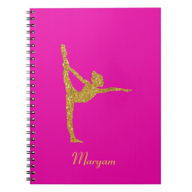 Carnet Gymnastique Gold Parties scintillant Gymnaste Pink (Devant)