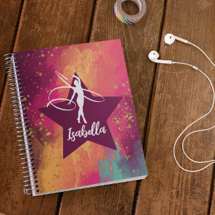 Carnet Gymnastique Monogramme Nom Parties scintillant Or