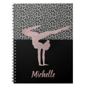 Carnet Gymnastique Parties scintillant rose et Empreinte 