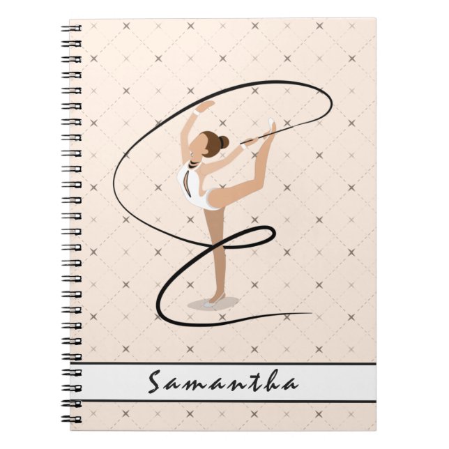Carnet Gymnastique personnalisée Bébé rose À damiers fill (Devant)