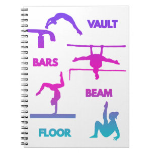 Carnet Gymnastique Pink Violet Turquoise Vault Bars Poutr