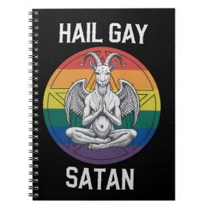Carnet Hail Gay Satan Funny Goth Gothique Goat LGBTQ