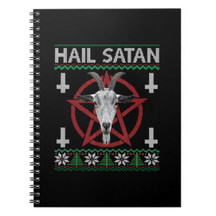 Carnet Hail Satan Tête de chèvre Pentagram Funny Satanic 