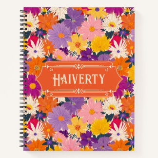 Carnet HaiPoverty Fleurs Encombrées Moderne Floral Deluxe