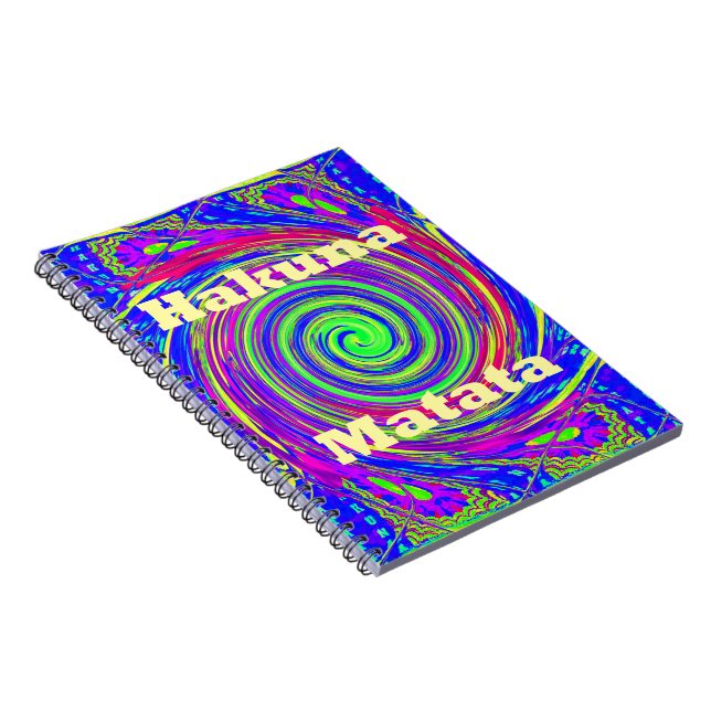 Carnet Hakuna Matata - Conception de tourbillons aux coul (Côté Droit)