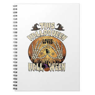 Carnet Halloqueen Aime Halloween Squelette Mains Chat Noi