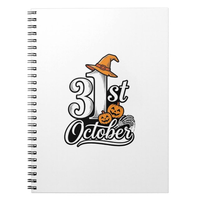 Carnet Halloween 31 octobre typographie conception de t-s (Devant)