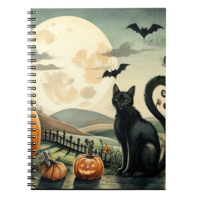 Carnet Halloween/Automne/Automne/citrouille/chat (Devant)
