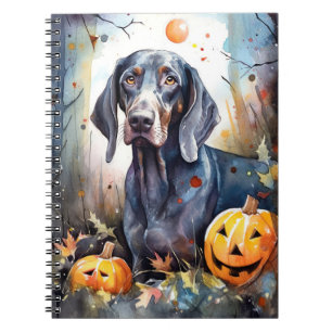 Carnet Halloween Bluetick Coonhound avec la peur Citrouil