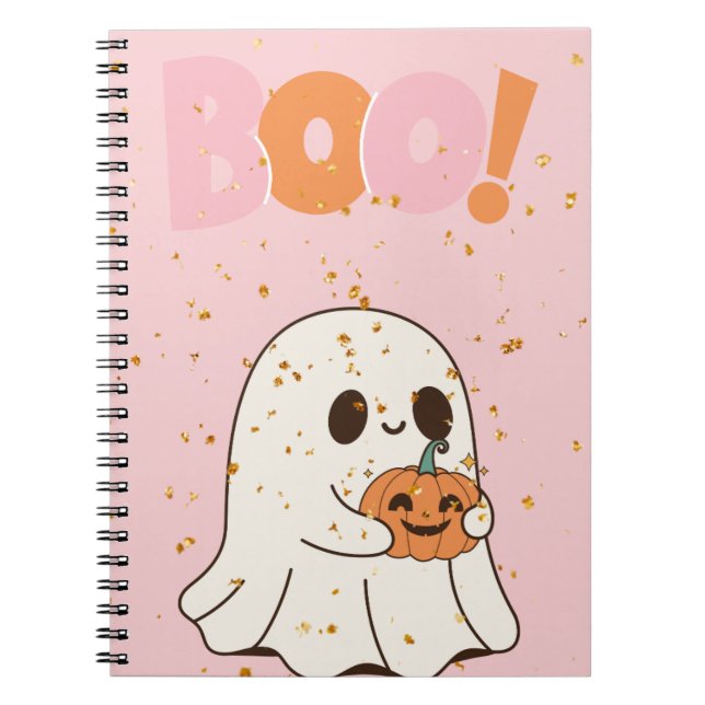 Carnet halloween boo ghost and pumpkins (Devant)