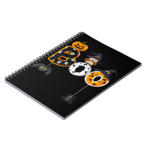 Carnet Halloween Boo Owl avec sorcière Casquette araignée