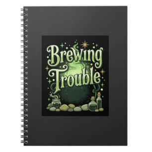 Carnet Halloween Brasse des Ennuis Sorcière Chaudron Poti