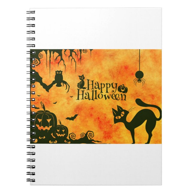 Carnet Halloween Chat Effrayant Surréaliste L'Atmosphère (Devant)