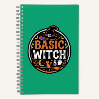 Carnet Halloween : chat noir et fantôme – Sorcière Basiqu