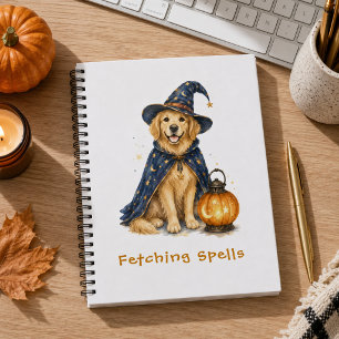 Carnet Halloween Chien Chauve-Souris Retriever Doré Migno