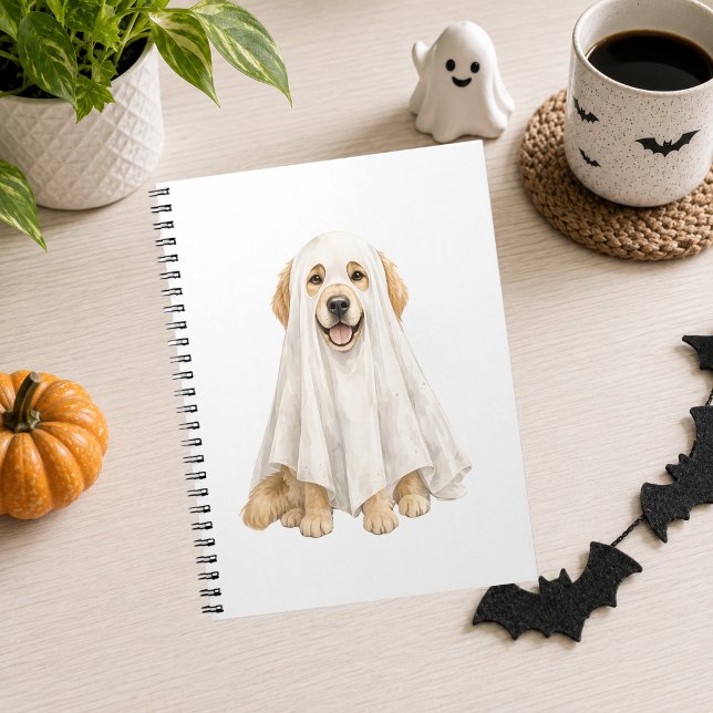 Carnet Halloween Chien fantôme mignon Retriever doré (Créateur téléchargé)