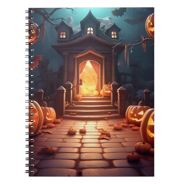 Carnet Halloween Citrouille brillant (Devant)