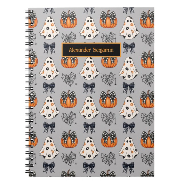 Carnet Halloween Citrouille du fantôme mignon (Devant)