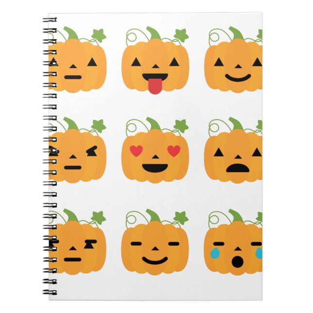 Carnet halloween citrouille emojis (Devant)