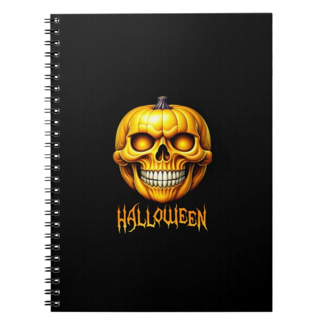 CARNET HALLOWEEN CITROUILLE SKULL (Devant)