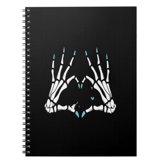 Carnet Halloween classique à la main de squelette (Devant)
