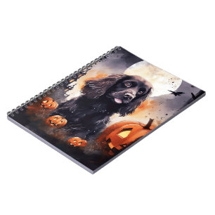 Carnet Halloween Cocker Spaniel Avec Citrouilles