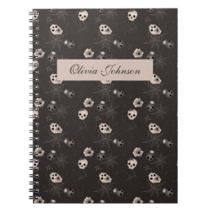 Carnet Halloween Crânes noirs et blancs Moderne