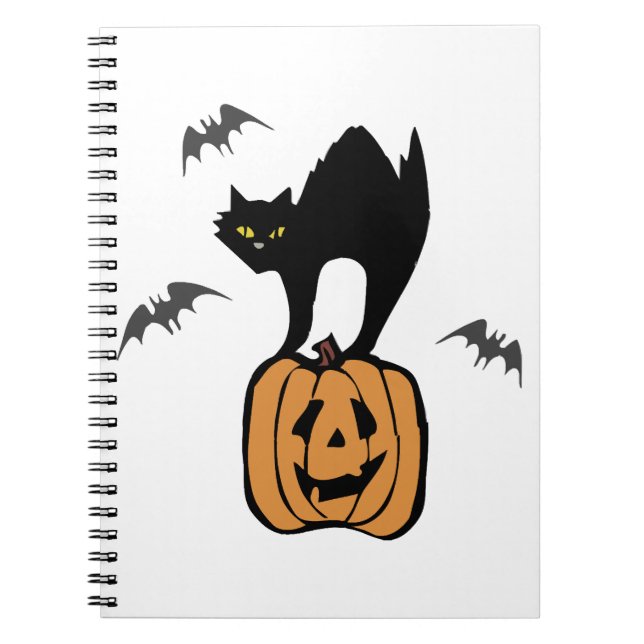 Carnet Halloween de chat noir (Devant)