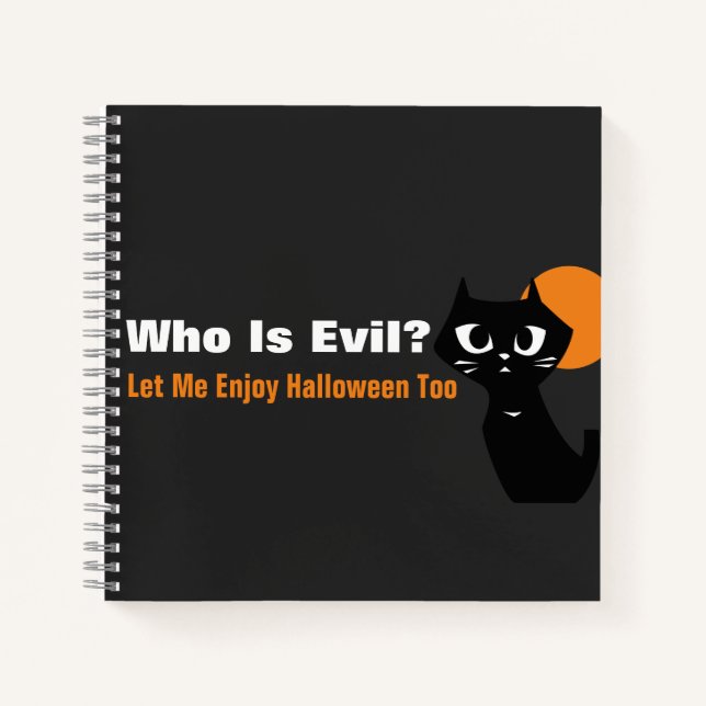 Carnet Halloween de chat noir (Devant)