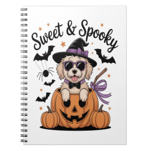 Carnet Halloween de chien doux et Éffrayant
