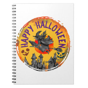 Carnet Halloween Design Happy Halloween sorcière
