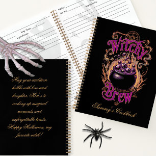 Carnet Halloween Éffrayant noir Cauldron sorcier brasse