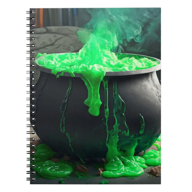 Carnet Halloween en cauldron de sorcière bouillonnante (Devant)